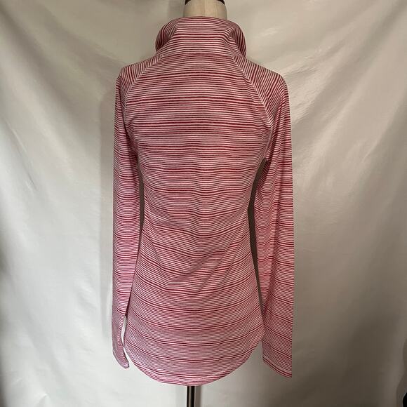 Under Armour Funnel Neck Womens Top Size XS Athleisure Stripe Pullover Cold Gear - Picture 11 of 13